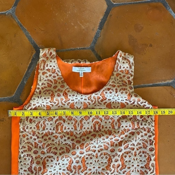Robert Rodriguez Dress Women's Size 2 Orange Silk Crochet Lace Sleeveless $498 - Picture 8 of 10